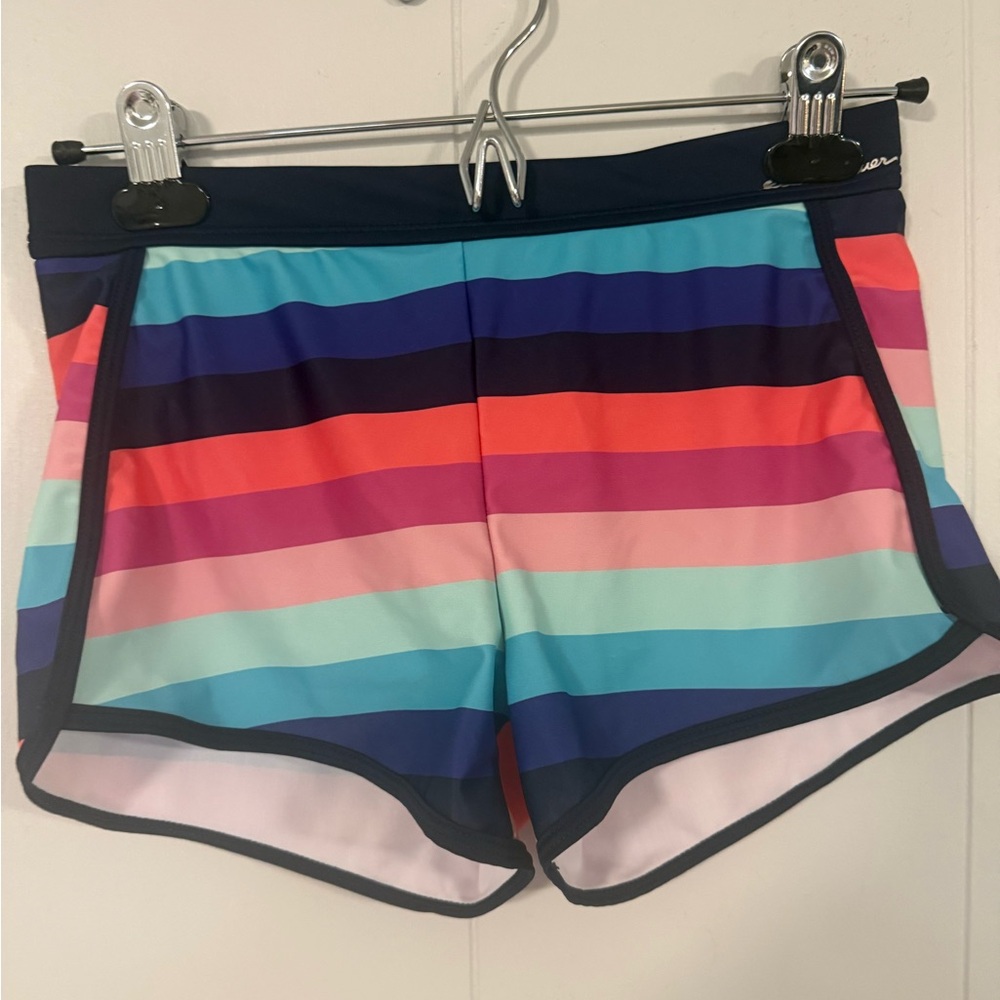 Eddie Bauer Striped Multicolor Girls Swim Shorts 14/16 Large